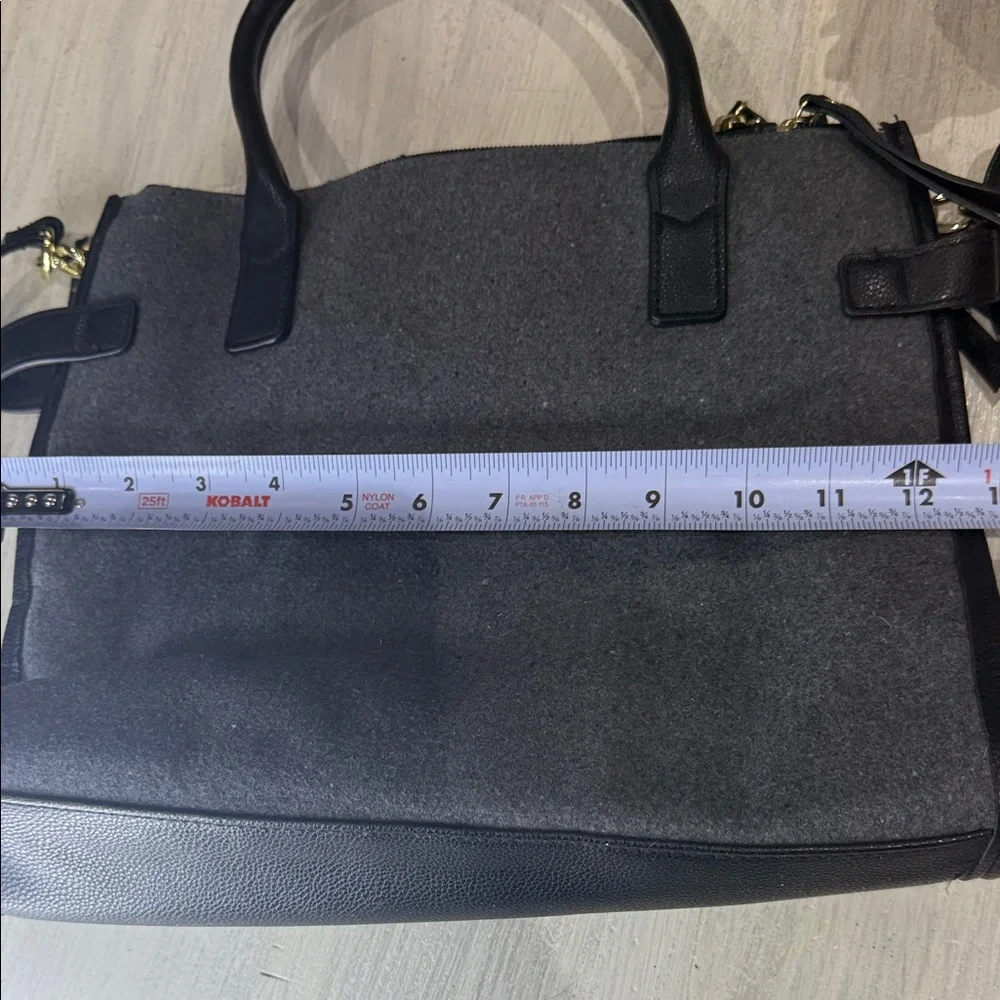 Source Unknown Gray Satchel/Crossbody with Bold Red Accent